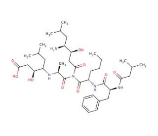 Isovaleryl-Phe-Nle-Sta-Ala-Sta-OH (CAS 98092-14-9) - chemical structure image