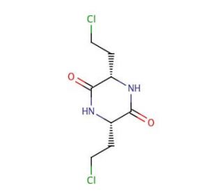(L)-3,6-Bis(&beta;-chloroethyl)-2,5-diketopiperazine - chemical structure image