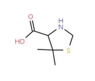 L-5,5-Dimethylthiazolidine-4-carboxylic acid (CAS 72778-00-8) - chemical structure image