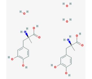 L-&alpha;-Methyl-DOPA &middot; sesquihydrate (CAS 41372-08-1) - chemical structure image