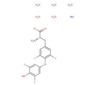 L-Thyroxine Sodium Salt Pentahydrate (CAS 6106-07-6) - chemical structure image