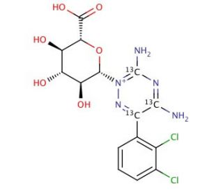 Lamotrigine-13C3 N2-Glucuronide - chemical structure image