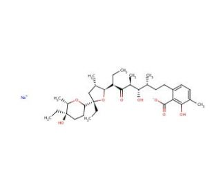 Lasalocid A sodium salt solution (CAS 25999-20-6) - chemical structure image