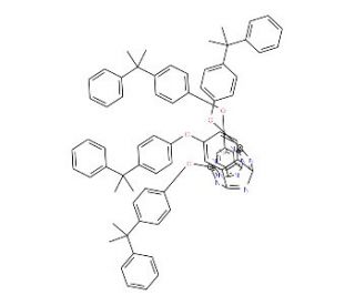 Lead(II) tetrakis(4-cumylphenoxy)phthalocyanine (CAS 91083-54-4) - chemical structure image