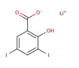 Lithium 3,5-diiodosalicylate (CAS 653-14-5) - chemical structure image