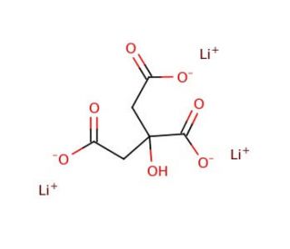 Lithium citrate tribasic tetrahydrate (CAS 6080-58-6) - chemical structure image
