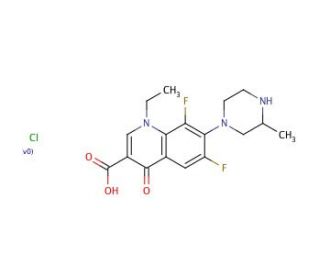 Lomefloxacin, Hydrochloride (CAS 98079-52-8) - chemical structure image