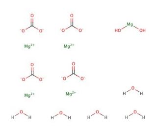 Magnesium carbonate hydroxide pentahydrate (CAS 56378-72-4) - chemical structure image