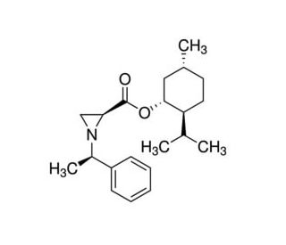 (&minus;)-Menthyl (S)-1-[(R)-&alpha;-methylbenzyl]aziridine-2-carboxylate (CAS 397849-97-7) - chemical structure image