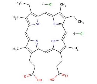 Mesoporphyrin IX dihydrochloride (CAS 68938-72-7) - chemical structure image