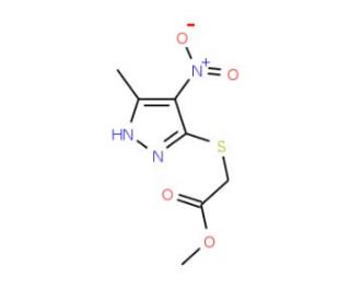 Methyl [(5-methyl-4-nitro-1H-pyrazol-3-yl)thio]-acetate - chemical structure image