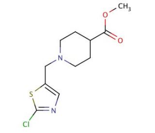 Methyl 1-[(2-chloro-1,3-thiazol-5-yl)methyl]-4-piperidinecarboxylate - chemical structure image
