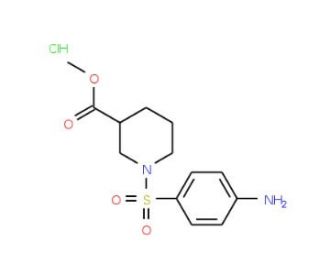 methyl 1-[(4-aminophenyl)sulfonyl]piperidine-3-carboxylate hydrochloride - chemical structure image