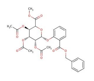 Methyl 1-((2-Benzyloxycarbonxyl)phenyl)-2,3,4-tri-O-acetyl-&beta;-D-glucopyranuronate (CAS 221287-88-3) - chemical structure image