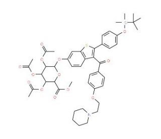 Methyl-1-(4&prime;-tert-butyldimethylsylyl-6-hydroxyraloxifene)-2,3,4-tri-O-acetyl-&beta;-D-glycopyranuronate - chemical structure image