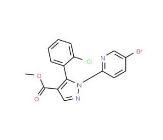 Methyl 1-(5-bromopyridin-2-yl)-5-(2-chlorophenyl)pyrazole-4-carboxylate (CAS 1150164-70-7) - chemical structure image