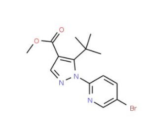 Methyl 1-(5-bromopyridin-2-yl)-5-tert-butylpyrazole-4-carboxylate (CAS 1150164-28-5) - chemical structure image