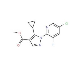 Methyl 1-(5-chloro-3-fluoropyridin-2-yl)-5-cyclopropylpyrazole-4-carboxylate (CAS 1150164-42-3) - chemical structure image