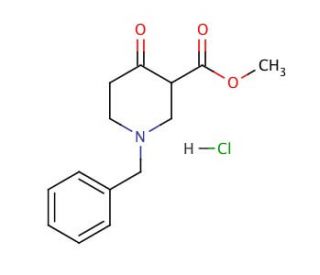 Methyl 1-benzyl-4-oxo-3-piperidinecarboxylate hydrochloride (CAS 3939-01-3) - chemical structure image