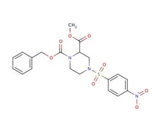 Methyl 1-(benzyloxycarbonyl)-4-(4-nitrophenyl)-sulfonyl-piperazine-2-carboxylate - chemical structure image
