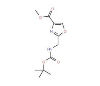 Methyl 2-{[(tert-butoxycarbonyl)amino]methyl}-1,3-oxazole-4-carboxylate (CAS 182120-89-4) - chemical structure image