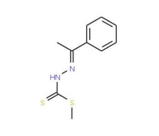 methyl 2-(1-phenylethylidene)hydrazinecarbodithioate - chemical structure image