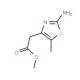 Methyl 2-(2-amino-5-methyl-1,3-thiazol-4-yl)-acetate (CAS 72054-60-5) - chemical structure image