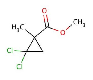 Methyl 2,2-dichloro-1-methylcyclopropanecarboxylate (CAS 1447-13-8) - chemical structure image