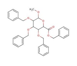 Methyl 2,3,4-Tri-O-benzyl-&alpha;-D-glucuronic Acid, Benzyl Ester (CAS 142797-33-9) - chemical structure image