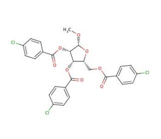 Methyl 2,3,5-Tri-O-p-chlorobenzoyl-β-D-ribofuranoside (CAS 29755-00-8) - chemical structure image