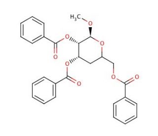 Methyl 2,3,6-Tri-O-benzoyl-4-deoxy-&alpha;-D-glucopyranoside (CAS 19488-41-6) - chemical structure image