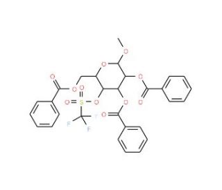 Methyl 2,3,6-tri-O-benzoyl-4-O-trifluoromethanesulfonyl-a-D-galactopyranoside (CAS 79580-70-4) - chemical structure image