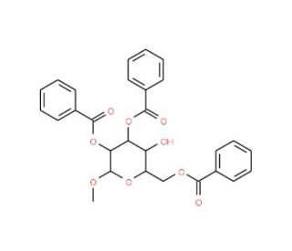 Methyl 2,3,6-tri-O-benzoyl-a-D-glucopyranoside (CAS 34234-44-1) - chemical structure image