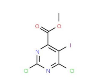 Methyl 2,6-dichloro-5-iodo-4-pyrimidinecarboxylate (CAS 1136962-00-9) - chemical structure image