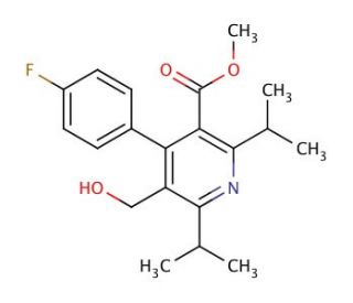 Methyl 2,6-Diisopropyl-4-(4-fluorophenyl)-5-hydroxymethyl-pyridine-3-carboxylate (CAS 202859-11-8) - chemical structure image