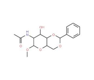 Methyl 2-acetamido-2-deoxy-4,6-O-benzlydene-O-&beta;-D-glucopryanoside (CAS 10300-76-2) - chemical structure image