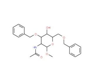 Methyl 2-acetamido-3,6-di-O-benzyl-2-deoxy-a-D-glucopyranoside (CAS 85193-92-6) - chemical structure image