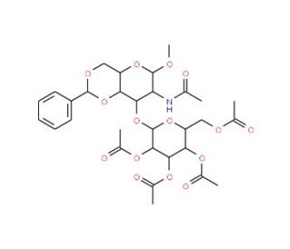 Methyl 2-acetamido-3-O-(2,3,4,6-tetra-O-acetyl-b-D-galactopyranosyl)-4,6-O-benzylidene-2-deoxy-b-D-glucopyranoside (CAS 16242