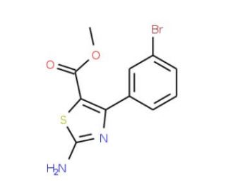 Methyl 2-amino-4-(3-bromophenyl)thiazole-5-carboxylate (CAS 1065074-63-6) - chemical structure image