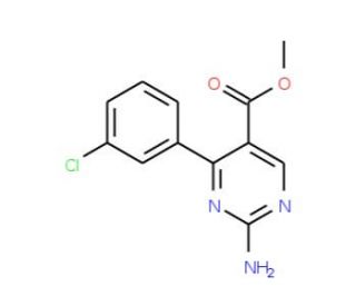 Methyl 2-amino-4-(3-chlorophenyl)pyrimidine-5-carboxylate (CAS 1150163-89-5) - chemical structure image