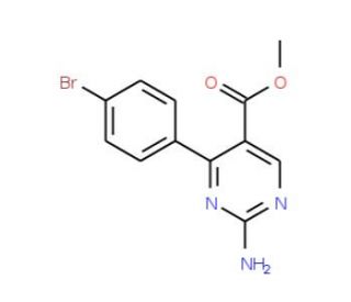 Methyl 2-amino-4-(4-bromophenyl)pyrimidine-5-carboxylate (CAS 1133115-66-8) - chemical structure image