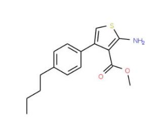Methyl 2-amino-4-(4-butylphenyl)thiophene-3-carboxylate - chemical structure image