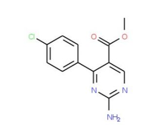 Methyl 2-amino-4-(4-chlorophenyl)pyrimidine-5-carboxylate (CAS 1133115-56-6) - chemical structure image