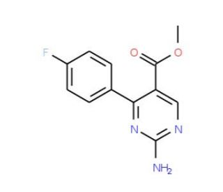 Methyl 2-amino-4-(4-fluorophenyl)pyrimidine-5-carboxylate (CAS 1133115-54-4) - chemical structure image