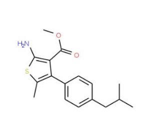 Methyl 2-amino-4-(4-isobutylphenyl)-5-methylthiophene-3-carboxylate - chemical structure image