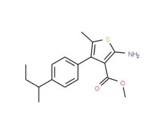 Methyl 2-amino-4-(4-sec-butylphenyl)-5-methylthiophene-3-carboxylate - chemical structure image