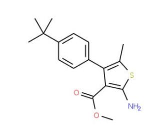 Methyl 2-amino-4-(4-tert-butylphenyl)-5-methylthiophene-3-carboxylate - chemical structure image