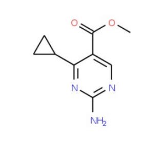Methyl 2-amino-4-cyclopropylpyrimidine-5-carboxylate (CAS 1133115-42-0) - chemical structure image