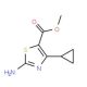 Methyl 2-amino-4-cyclopropylthiazole-5-carboxylate (CAS 1065074-61-4) - chemical structure image