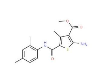 Methyl 2-amino-5-{[(2,4-dimethylphenyl)amino]-carbonyl}-4-methylthiophene-3-carboxylate - chemical structure image